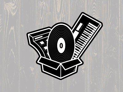 Austin Chapline Productions austin bold branding chunky identity keyboard logo logotype music pen mug record stamp