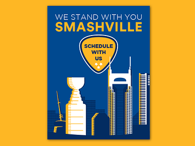 We Stand With You batman city cup hockey illustration nashville nhl predators preds smash stanley tennessee