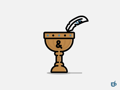 Mock Logo 3 - Quill & Goblet austin beer goblet illustration logo mock nashville quill quirky royalty spoof victorian