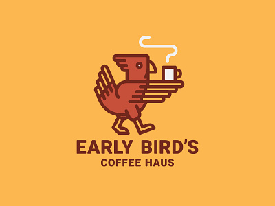 Early Bird's Coffee Haus bird birds brand coffee deutschland early german icon identity logo mug nashville
