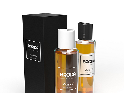 Broda - Premium Handmade Beard Oil ID 3d branding logo packshots