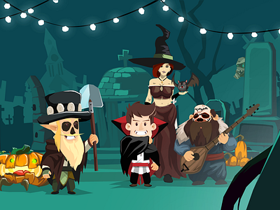 Halloween in Megawins 2d fantasy halloween illustration megawins vector