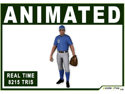 3D Model: White Baseball Pitcher 8215 Tris 3d model baseball glove pitcher real time sport video games