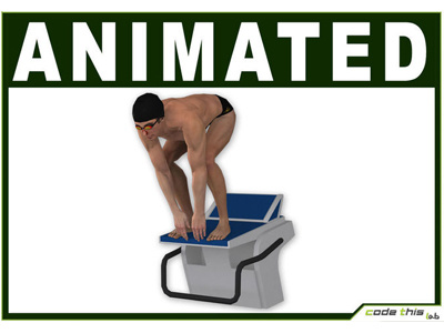 3D Models: White Swimmer 10686 tris game development video games real time low poly sport swimming swimmer model 3d