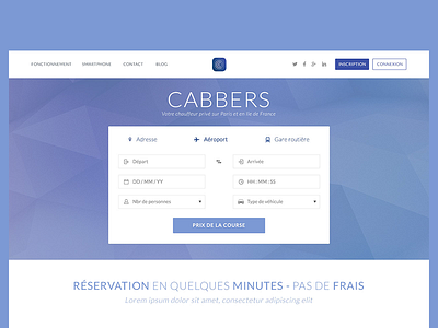 Cabbers Landing Page cabbers flat flat design form landing page reservation form