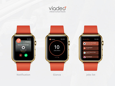 Viadeo Watchathon apple watch apple watch design apple watch notification design glance notification ui ux watch design