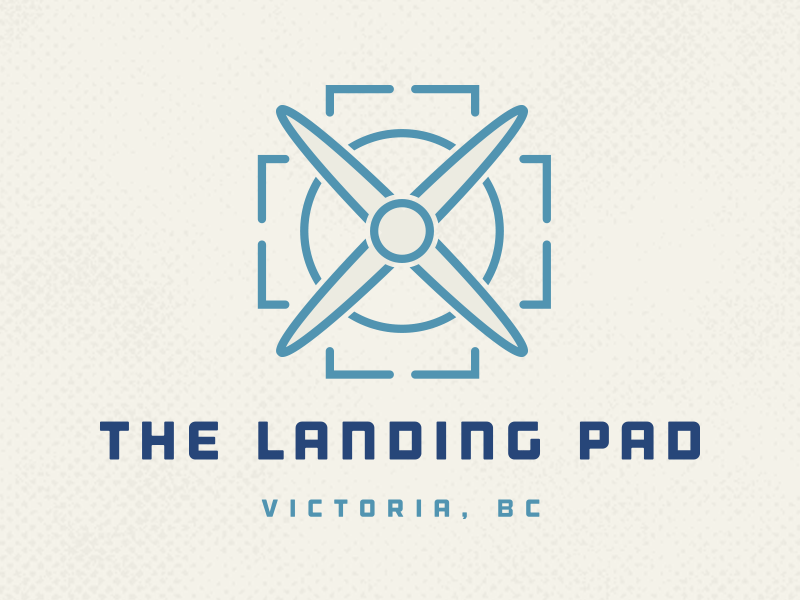 Landing Pad Logo blue boardroom branding logo propeller