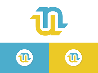 Business as Unusual Logo blue branding business icon logo symbol yellow