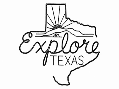 Explore Texas handdrawn lettering texas