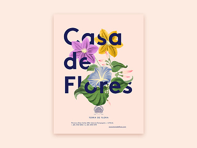 Terra de Flora - Poster botanic boutique design flower garden greenhouse icon logo plant poster typography workshop