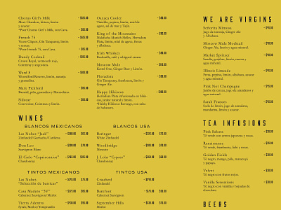 Quincy - Drinks menu american beverage branding design drink layout logo menu parametro restaurant studio wine
