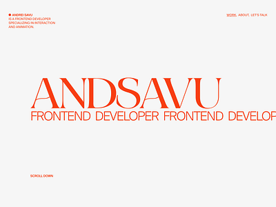 ANDSAVU Personal/Portfolio Site creative freelancer frontend development personal site portfolio portfolio site site