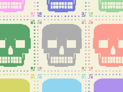 quilt of grr. 8 bit baby death flower grr kids maugre pixel quilt skull video games