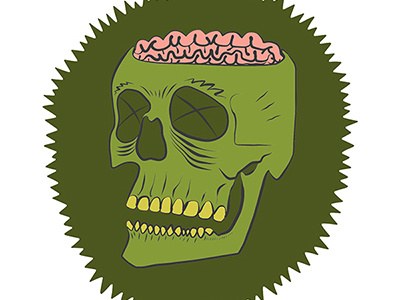 brain bowl. brain illustration maugre skull