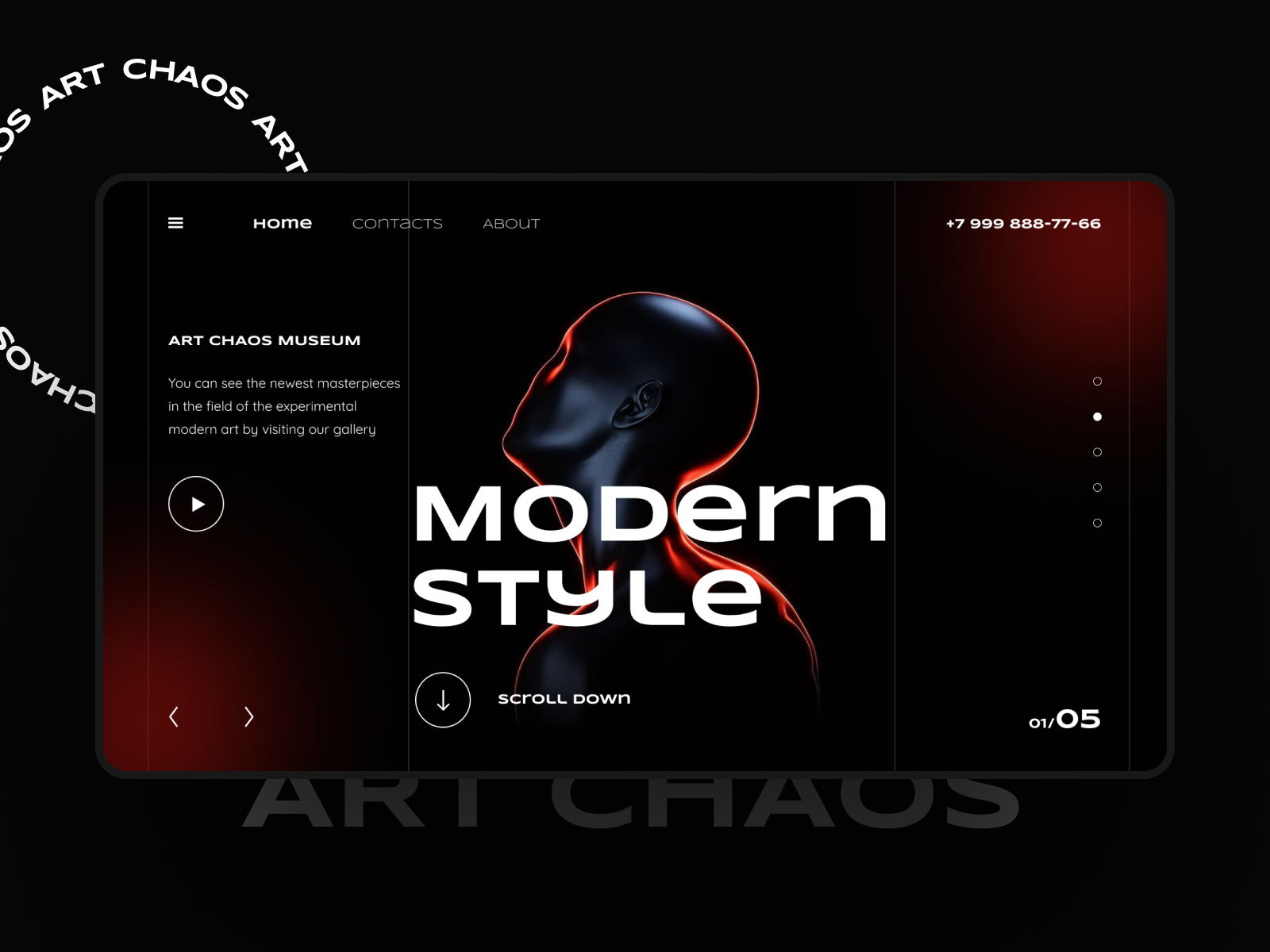 Modern Art website by Max on Dribbble