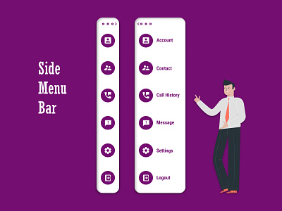 Side Menu Bar app design designer graphic design ui ui designer ux