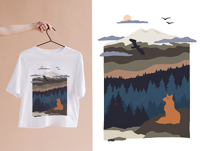 Elbrus t-shirt design digital drawing flat flat style graphic design illustration mountain view t shirt travel art travel book