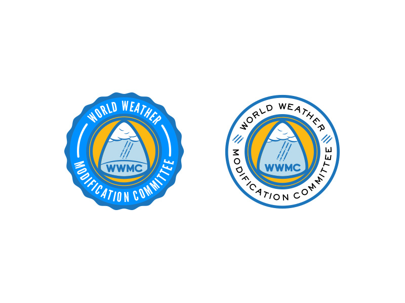 WWMC Badges blue clouds rain weather graphic design design logo badges