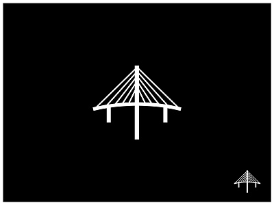 The Bridge 20 Miles North Of The City arrow beams branding bridge bridges design logo logomark mark north rays visual design