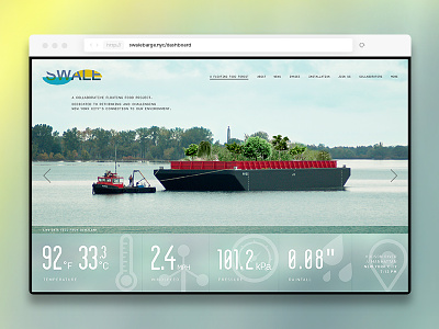 SWALE Dashboard barge dashboard navigation new york nyc sea swale ui water web website