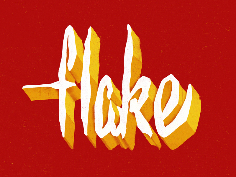 Flake flake depth 2d texture vector hand lettering typography type illustration lettering