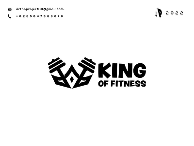 King Of Fitness Logo Combinations awesome branding design double elegant graphic design icon illustration logo meaning negativespace simple