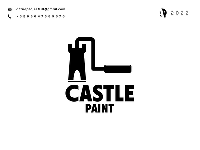 Castle Pain Logo Combinations awesome branding castle design doublemeaning graphic design icon illustration logo ui ux vector