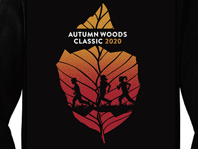 Autumn Woods Classic race shirt concept fall illustration leaf logo race run t shirt