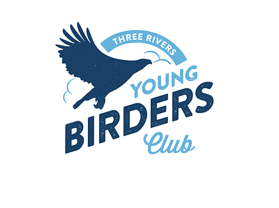 Young Birders Club logo bird brandon printed eagle logo raptor thristy script