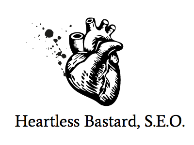 Heartless Bastard black white illustration logo vector