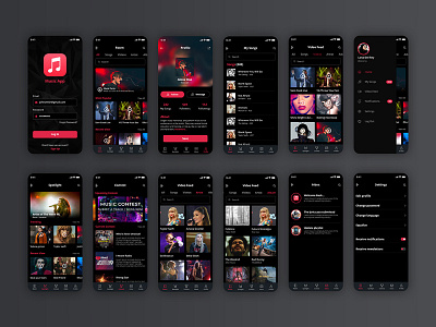 Music App app design illustration mobile ui ux