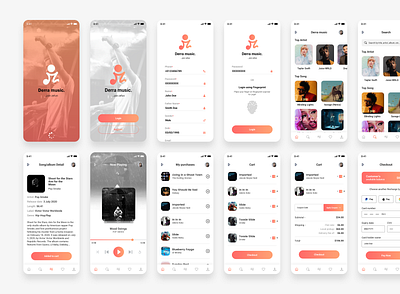 Derra Music app design graphic design mobile ui ux