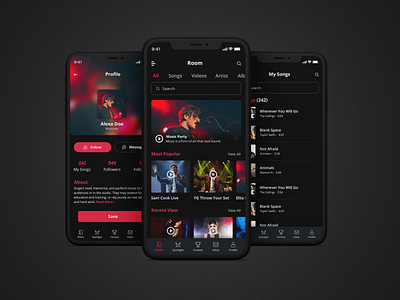 Music App UI Design app design figma graphic design mobile ui ux