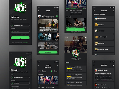 GYM App Ui app branding design graphic design mobile ui ux