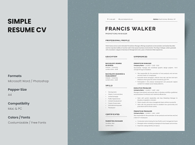 Resume/CV cover letter creative cv curriculum vitae cv free free cv free resume job cv job resume resume resume cv resume cv template resume template simple resume word cv word resume