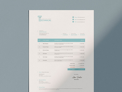 Project Invoice branding design graphic design invoice invoice template invoice word print invoice project invoice stationery