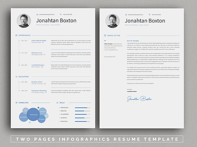 Infographic Resume CV Template 3d animation branding cover letter cv design diy graphic design illustration logo motion graphics resume ui