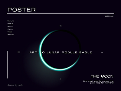 POSTER: The Moon branding design graphic design illustration logo moon space typography ui vector