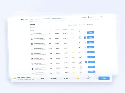 Finstore - investment platform, tokens app design fintech platform ui ux web