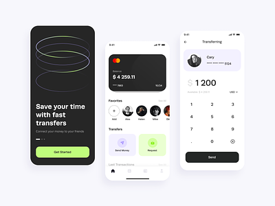 Transfer Money app concept design finance fintech ui