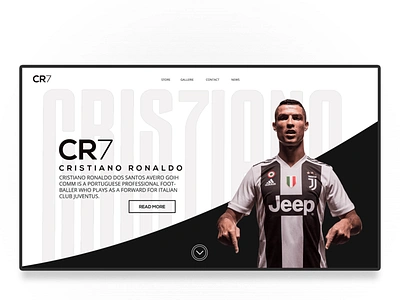 Landing page design branding cr7 cristiano ronaldo design footbal juventus sport ui ux web website