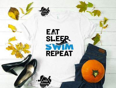 Eat Sleep Swim Repeat SVG Design Typography eat sleep fish