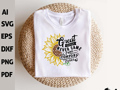 Great things never came from comfort zones SVG TShirt Design eat sleep fish family svg graphic design illustration logo love myself svg love yourself svg typography vector