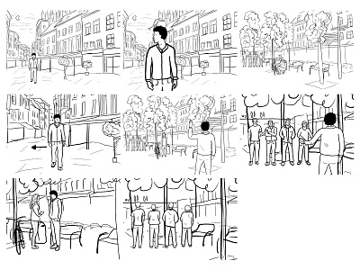 Storyboard - Online anti-harassment campaign City Of Antwerp digital illustration illustration procreate storyboard