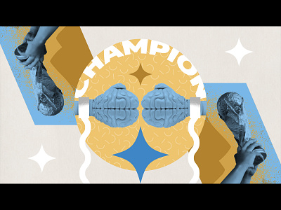 Champion boxing brain design graphic graphic design illustration mixed media motion motion design trophy vector
