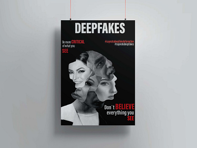 Deep fakes Awareness Poster awareness posterdesign socialmedia typography