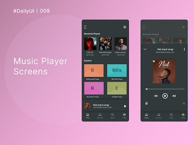 Music Player Screens #DailyUI dailyui figma screens ui