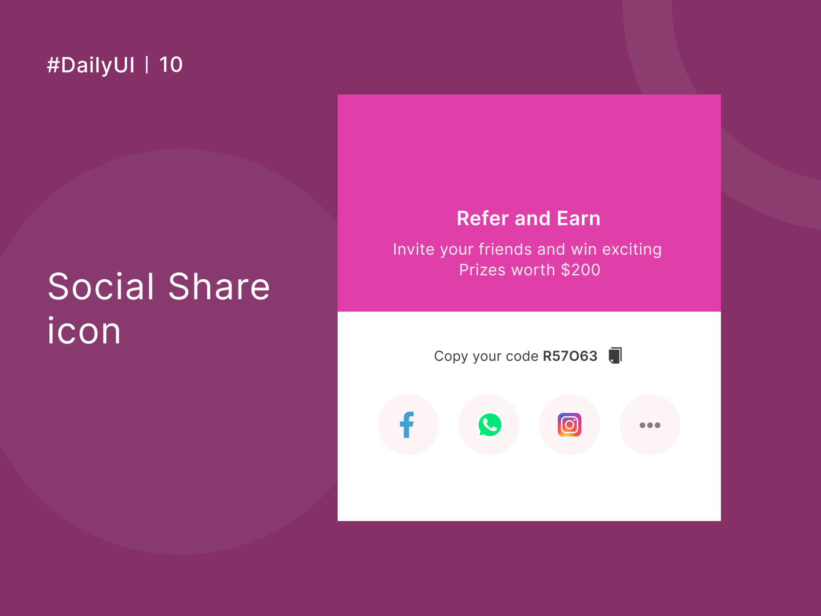 Social share icon #DailyUI by Abhishek Acharya on Dribbble