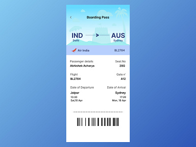 Boarding pass design figma screens ui