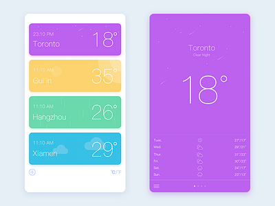 Weather App night，colour，app，ios weather，clear